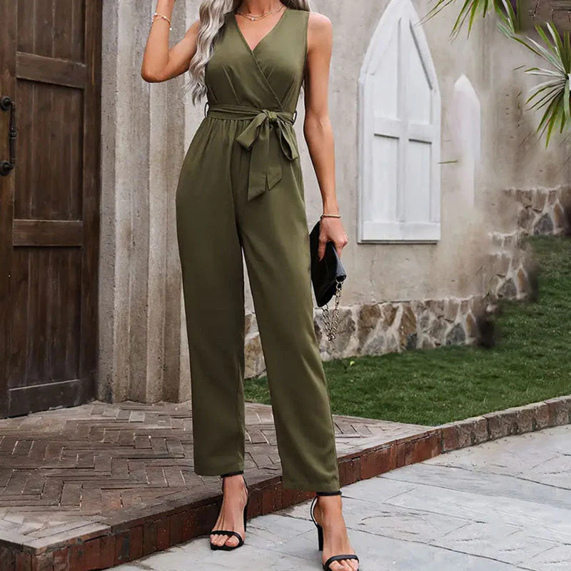 Damen Eleganter Wickel-Jumpsuit mit Taillengürtel Heidi-Mode - Image 2