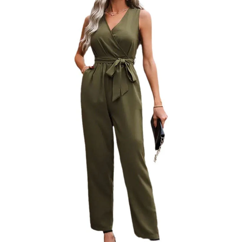 Damen Eleganter Wickel-Jumpsuit mit Taillengürtel Heidi-Mode - Image 5