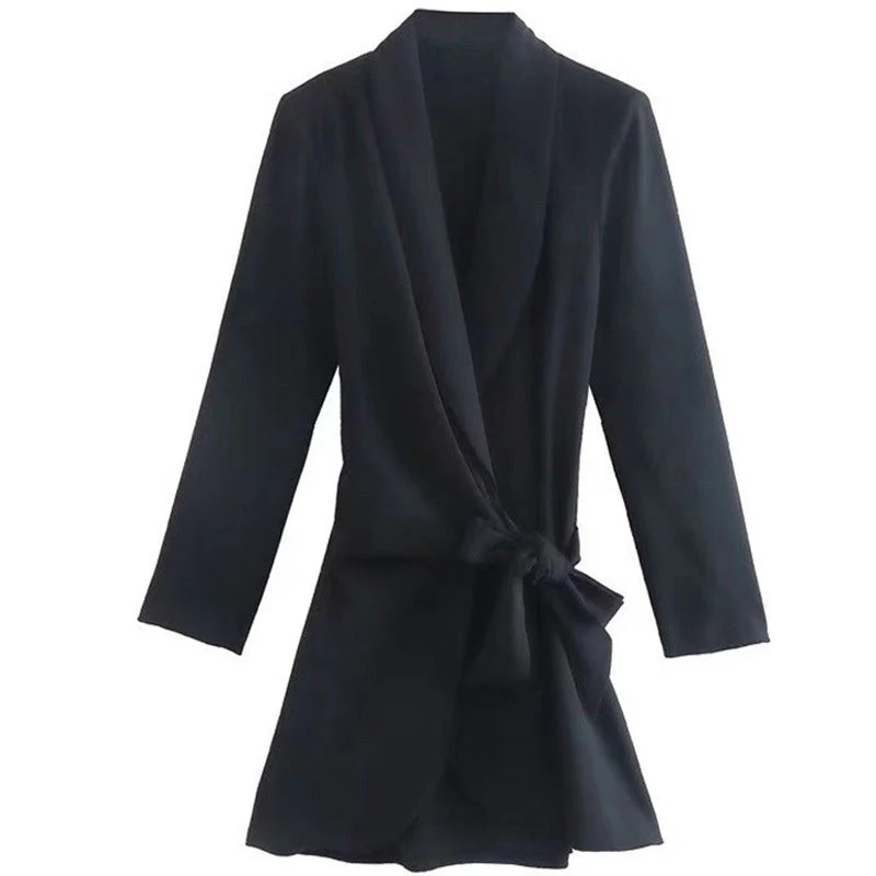 Damen Eleganter Wickelblazer mit Modischem Schnitt und Taillierbarem Gürtel Heidi-Mode - Image 6