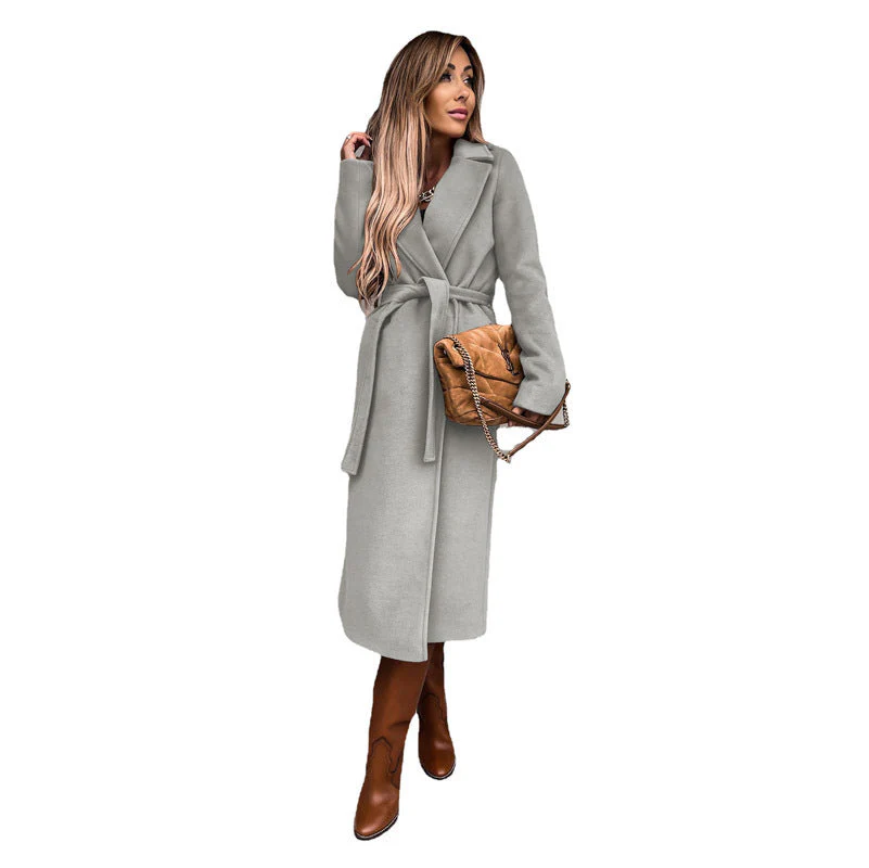 Damen Eleganter Wolle-Mantel mit Tailliertem Schnitt und Gürtel Heidi-Mode - Image 12