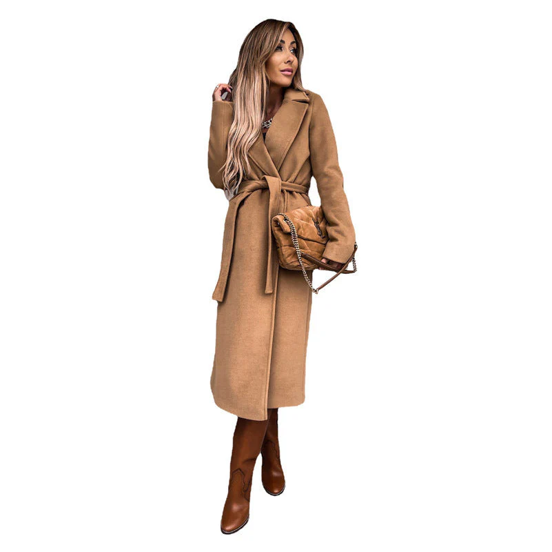Damen Eleganter Wolle-Mantel mit Tailliertem Schnitt und Gürtel Heidi-Mode - Image 7