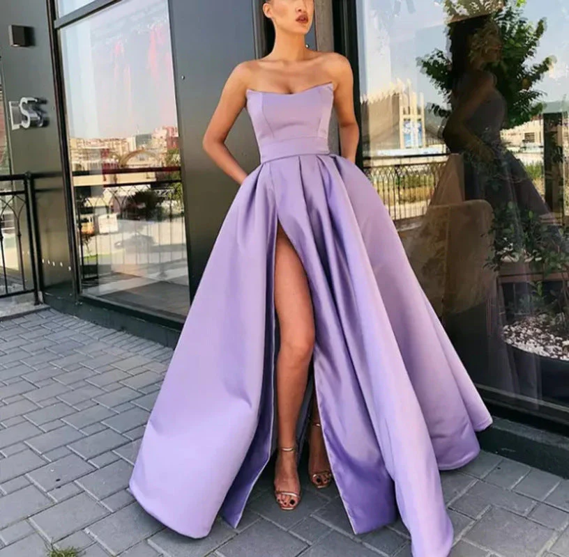 Damen Elegantes Abendkleid mit Tiefem Schlitz und Schwingendem Rock Heidi-Mode - Image 11