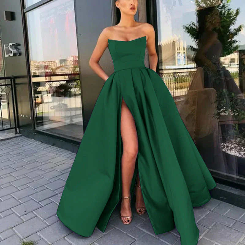 Damen Elegantes Abendkleid mit Tiefem Schlitz und Schwingendem Rock Heidi-Mode - Image 7