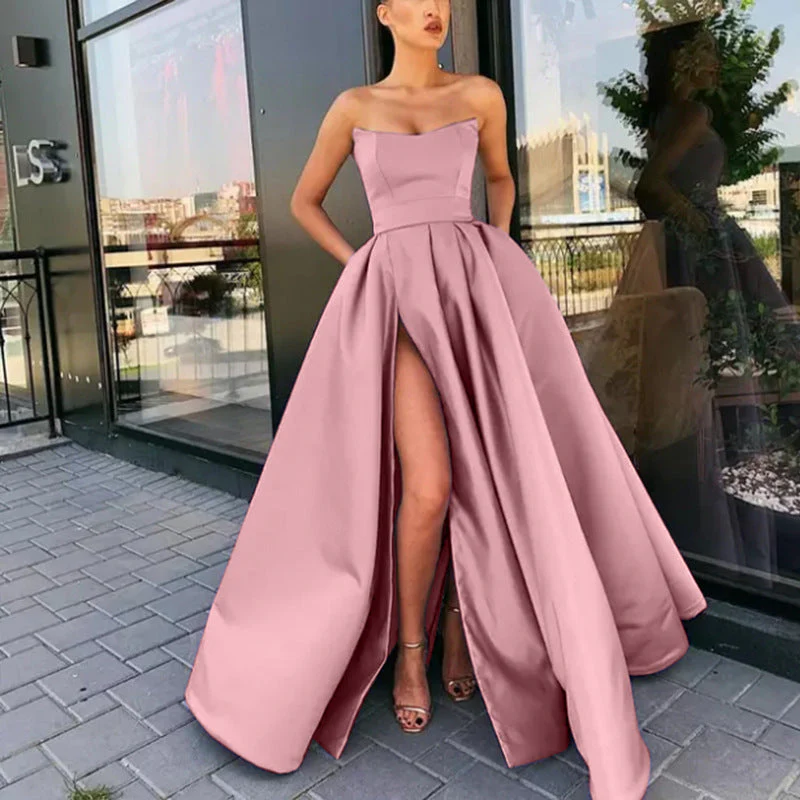 Damen Elegantes Abendkleid mit Tiefem Schlitz und Schwingendem Rock Heidi-Mode - Image 8