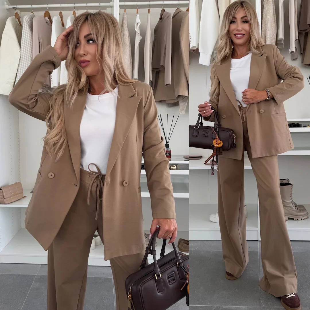 Damen Elegantes Blazer-Set mit weitem Schnitt und schickem Hosen Heidi-Mode - Image 3