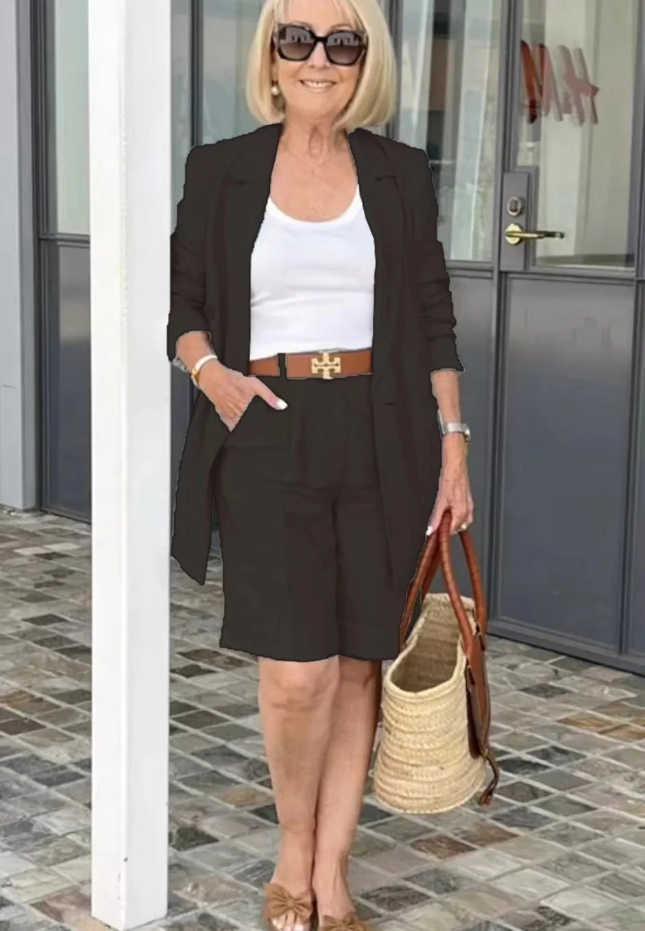 Damen Elegantes Blazer-Shorts-Ensemble mit Modischer Knopfdetail und Hochwertigem Material Heidi-Mode - Image 7