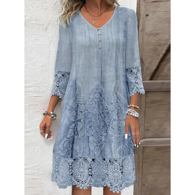 Damen Elegantes Kleid mit Spitze und kunstvollem Stickmuster Heidi-Mode - Image 4