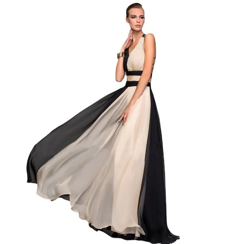 Damen Elegantes Maxi-Kleid mit Asymmetrischem Design und Tiefem V-Ausschnitt Heidi-Mode - Image 5