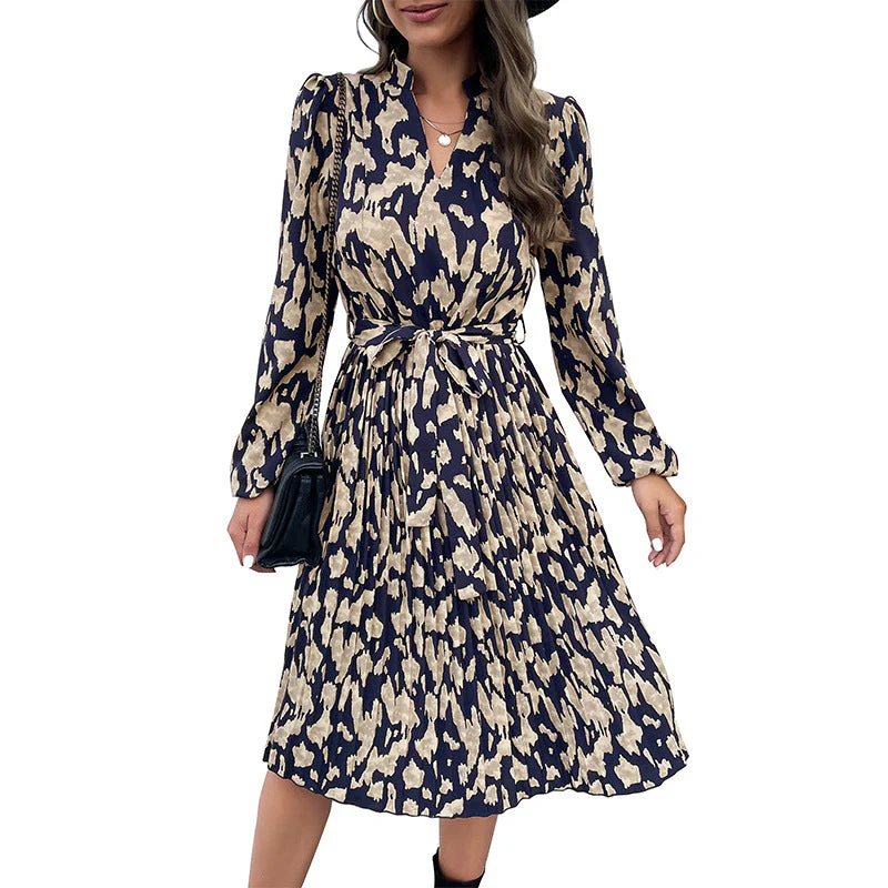 Damen Elegantes Maxikleid mit Gürtel und Raffiniertem Muster Heidi-Mode - Image 5