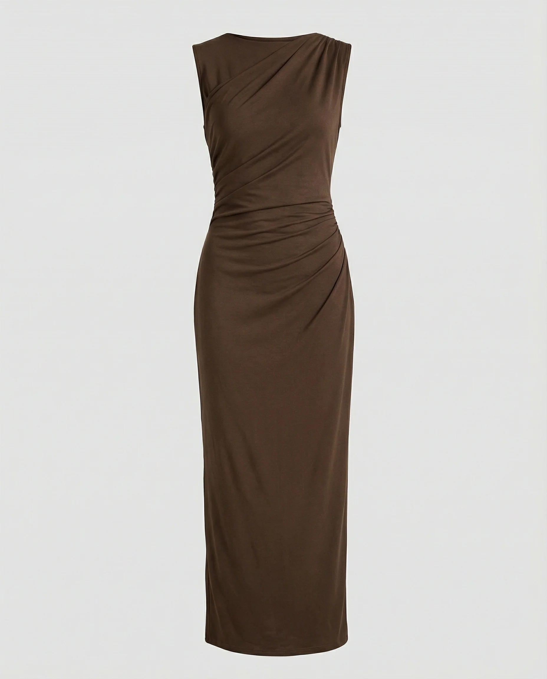 Damen Satin Maxikleid mit Drapierungen - Image 6