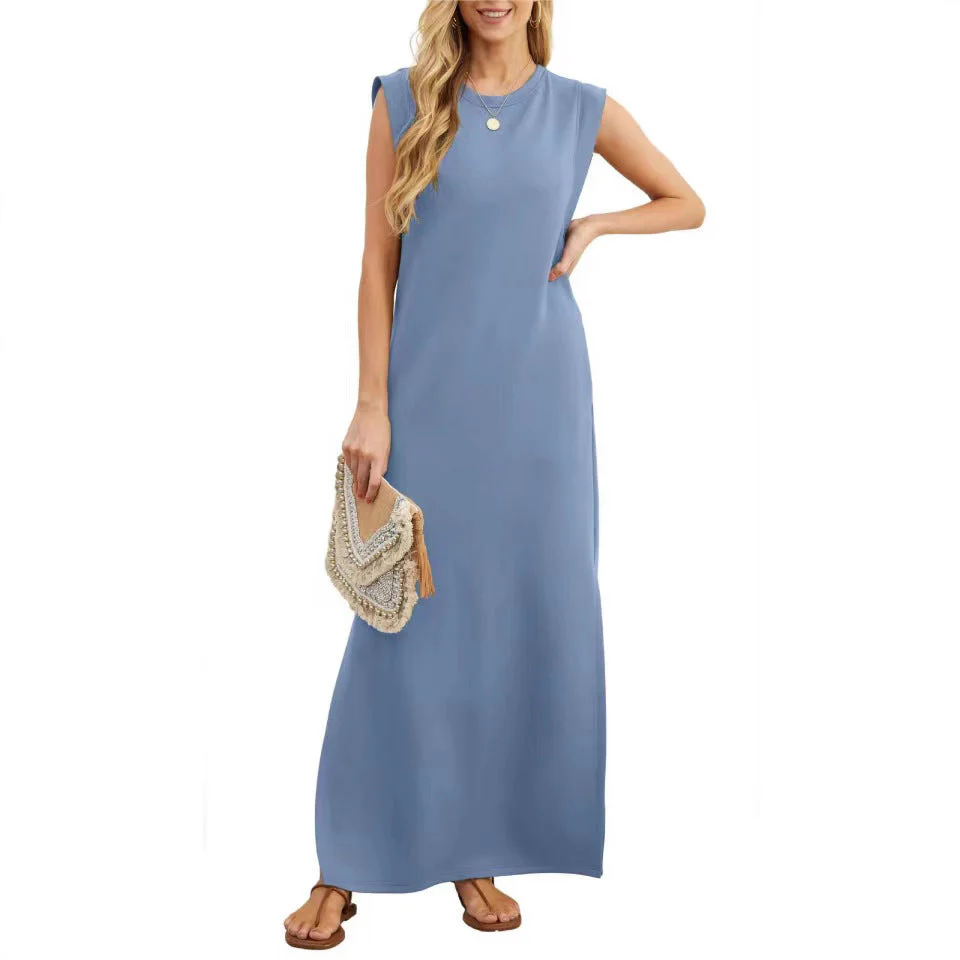 Damen Elegantes Maxikleid mit Schlichter Silhouette und Lässigen Ärmeln Heidi-Mode - Image 2