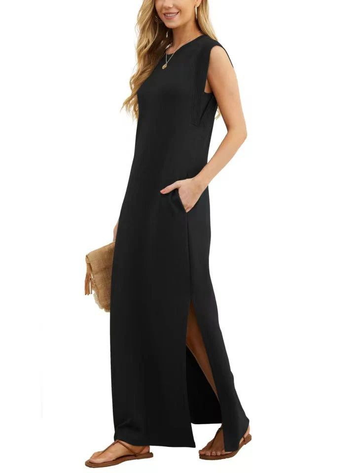 Damen Elegantes Maxikleid mit Schlichter Silhouette und Lässigen Ärmeln Heidi-Mode - Image 9