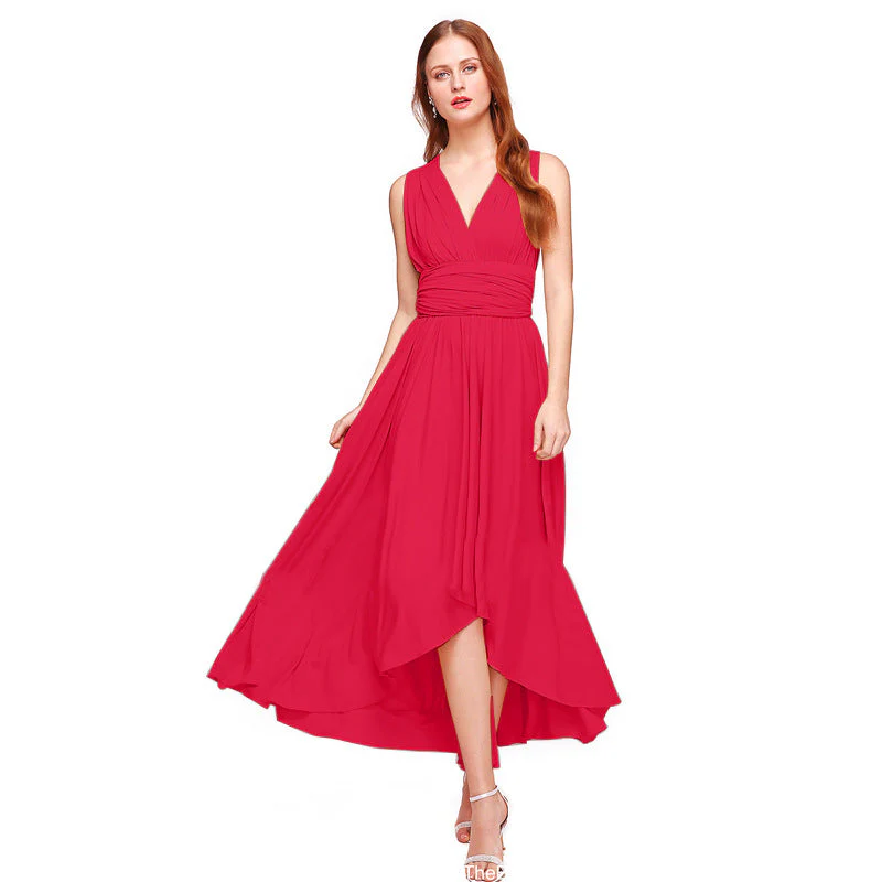 Damen Elegantes Maxikleid mit Wickeloptik und Asymmetrischem Saum Heidi-Mode - Image 2