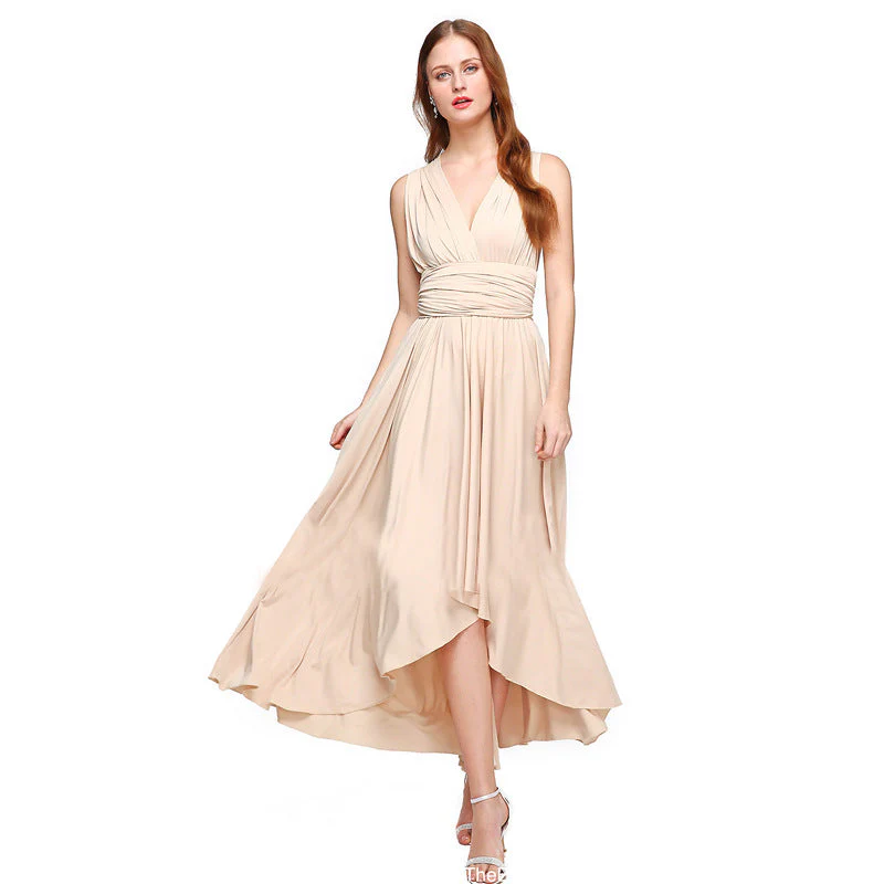 Damen Elegantes Maxikleid mit Wickeloptik und Asymmetrischem Saum Heidi-Mode - Image 4