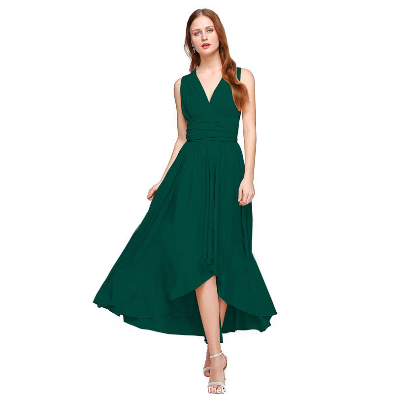 Damen Elegantes Maxikleid mit Wickeloptik und Asymmetrischem Saum Heidi-Mode - Image 5