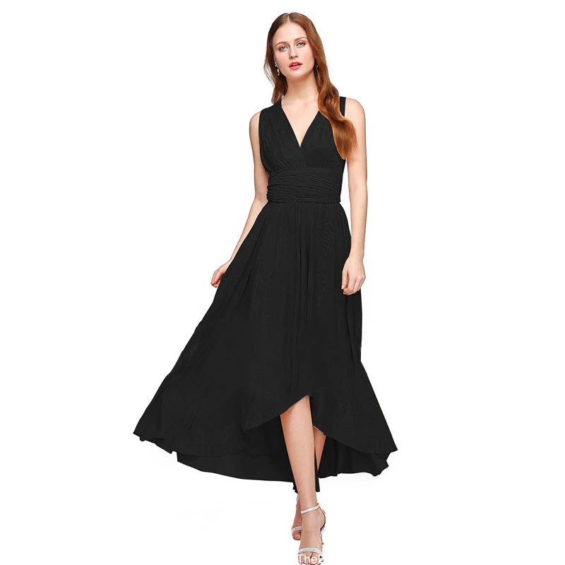 Damen Elegantes Maxikleid mit Wickeloptik und Asymmetrischem Saum Heidi-Mode - Image 6