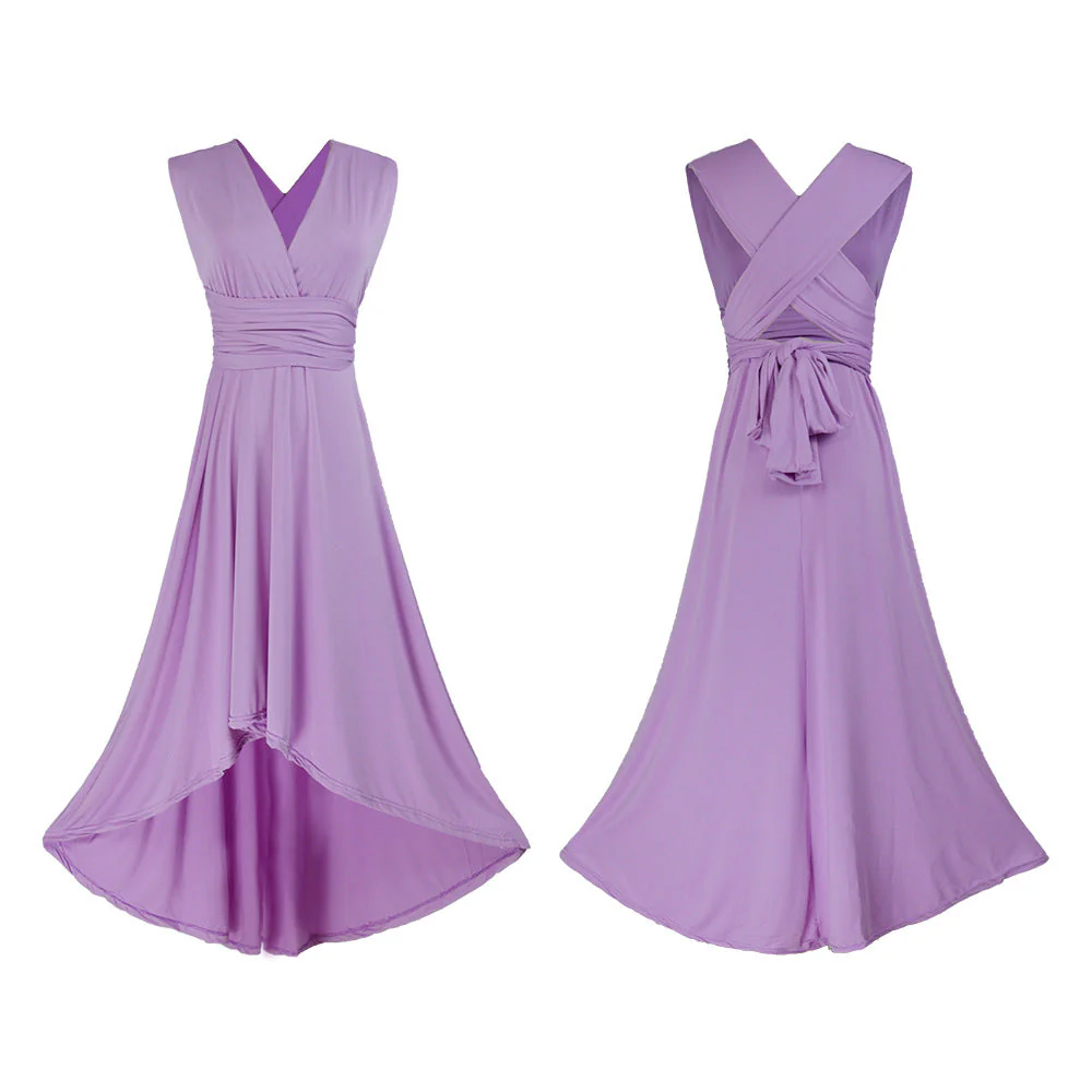 Damen Elegantes Maxikleid mit Wickeloptik und Asymmetrischem Saum Heidi-Mode - Image 9