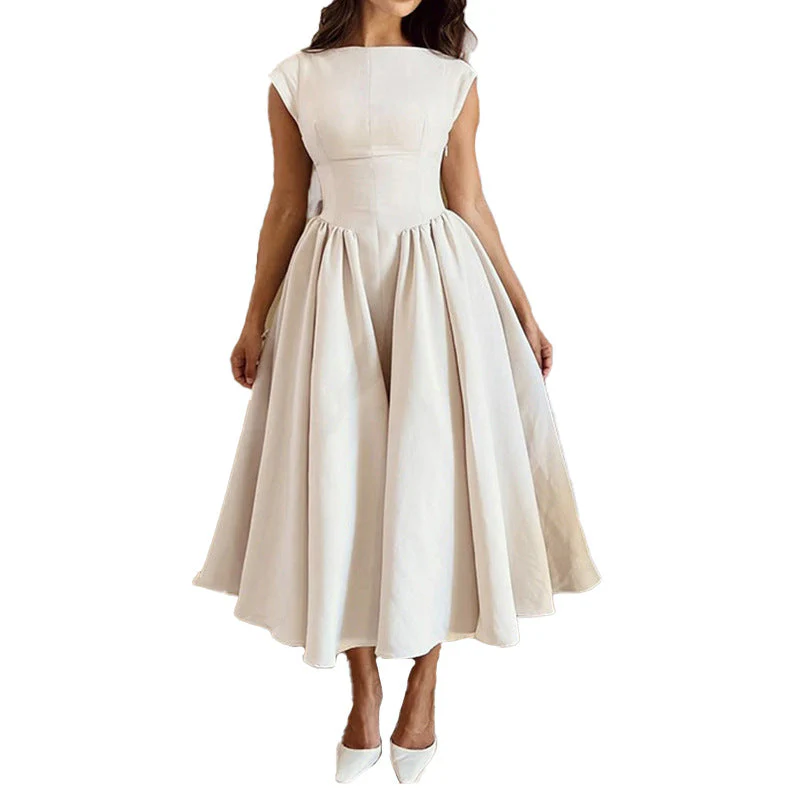 Damen Elegantes Midikleid mit Tailliertem Oberteil und Schwingendem Rock Heidi-Mode - Image 5