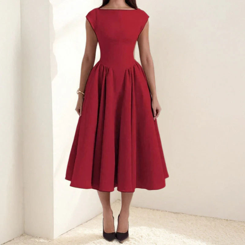 Damen Elegantes Midikleid mit Tailliertem Oberteil und Schwingendem Rock Heidi-Mode - Image 7