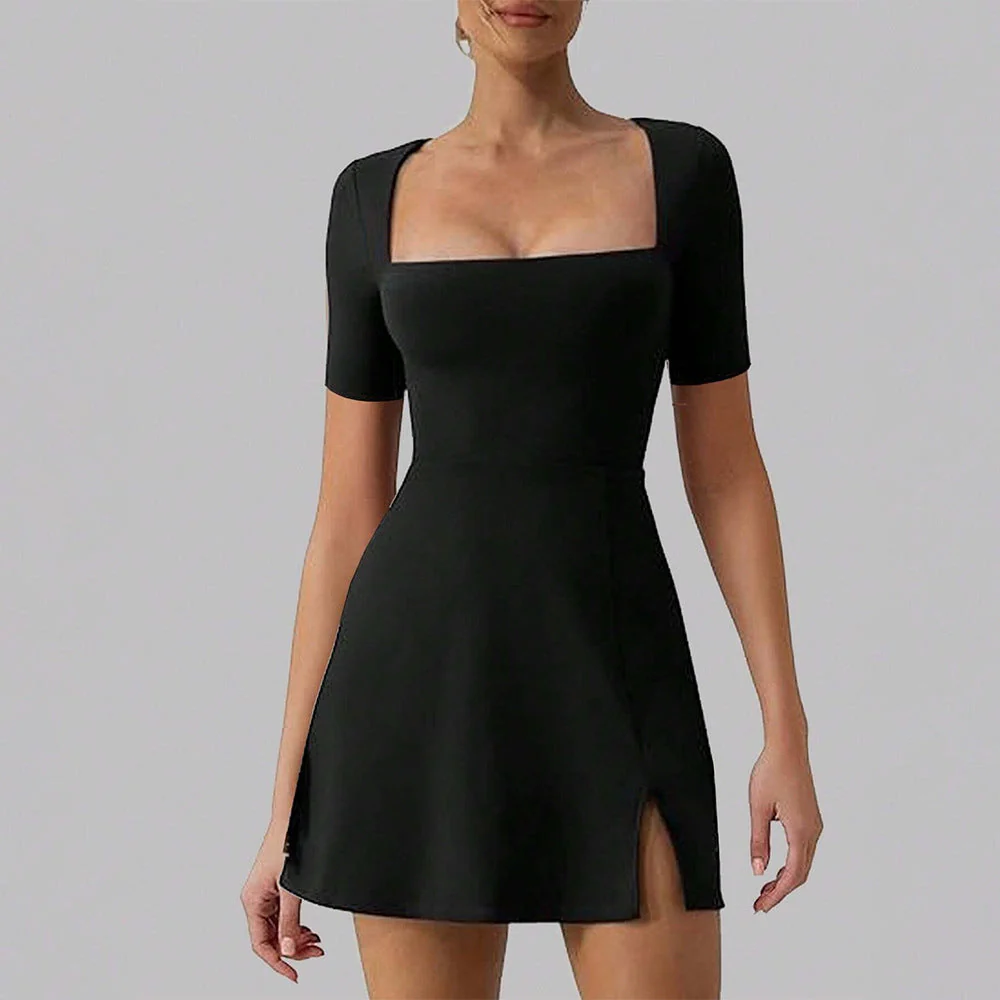 Damen Elegantes Minikleid mit Quadratischem Ausschnitt und Figurbetontem Schnitt Heidi-Mode - Image 3