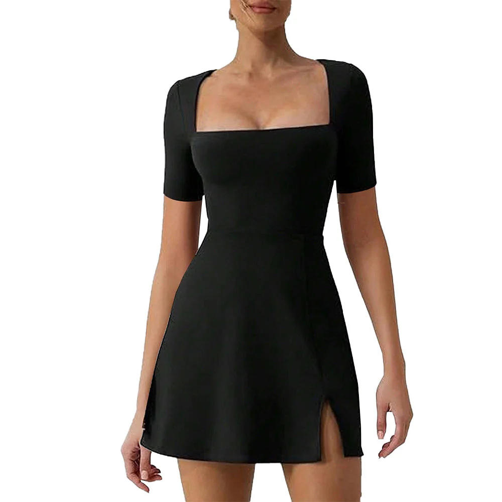 Damen Elegantes Minikleid mit Quadratischem Ausschnitt und Figurbetontem Schnitt Heidi-Mode - Image 5