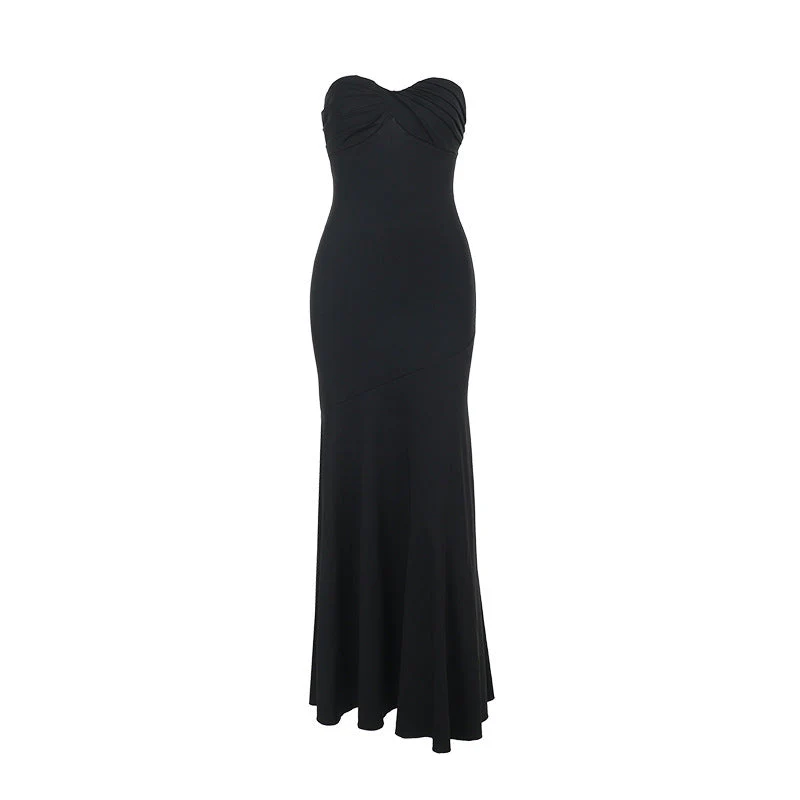 Damen Elegantes Trägerloses Maxikleid mit Fließendem Schnitt und Kurvenbetontem Design Heidi-Mode - Image 5