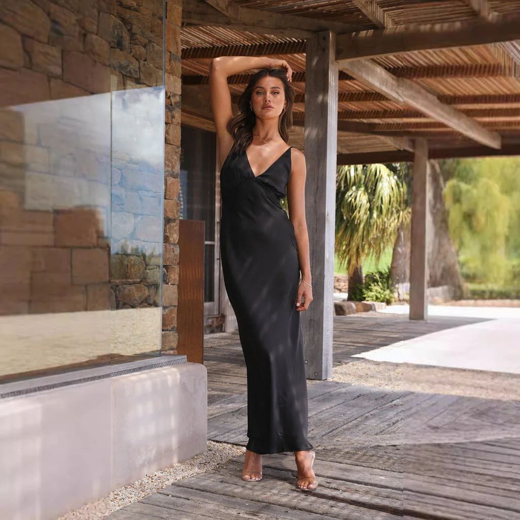 Damen Elegantes und Figurbetontes Abendkleid mit Tiefem V-Ausschnitt und Schmalem Schnitt Heidi-Mode - Image 8