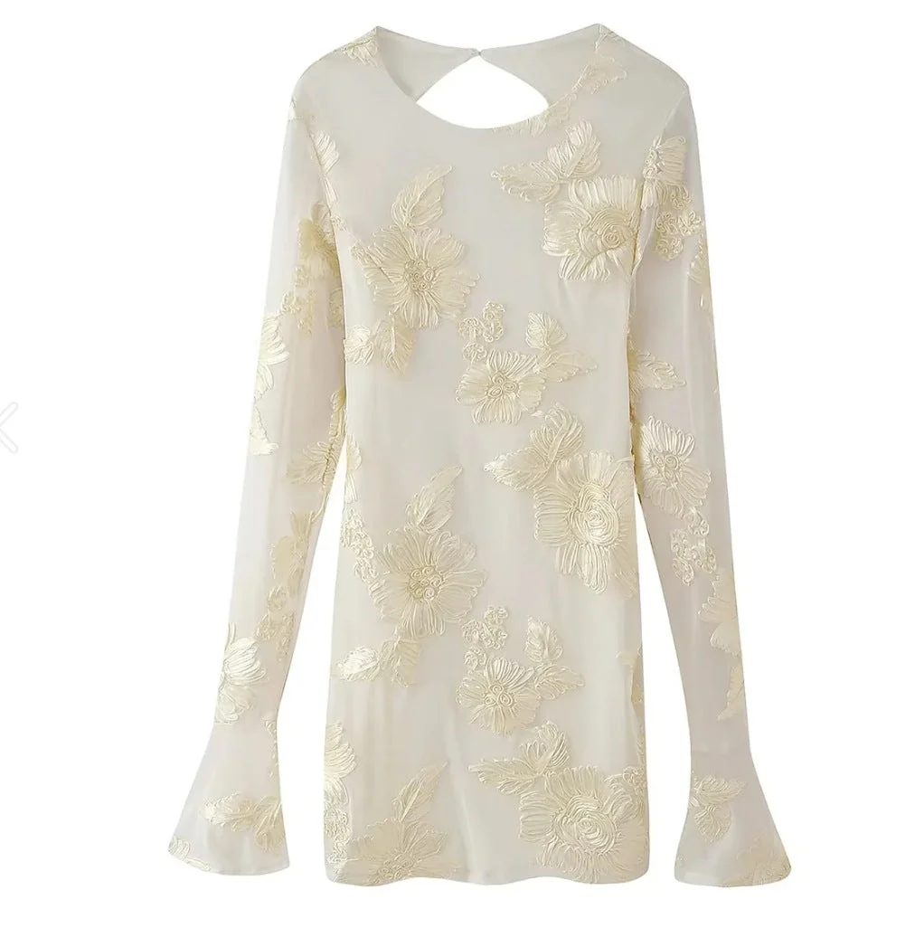 Damen Elegantes und Florales Chiffonoberteil mit Langen Ärmeln Heidi-Mode - Image 5