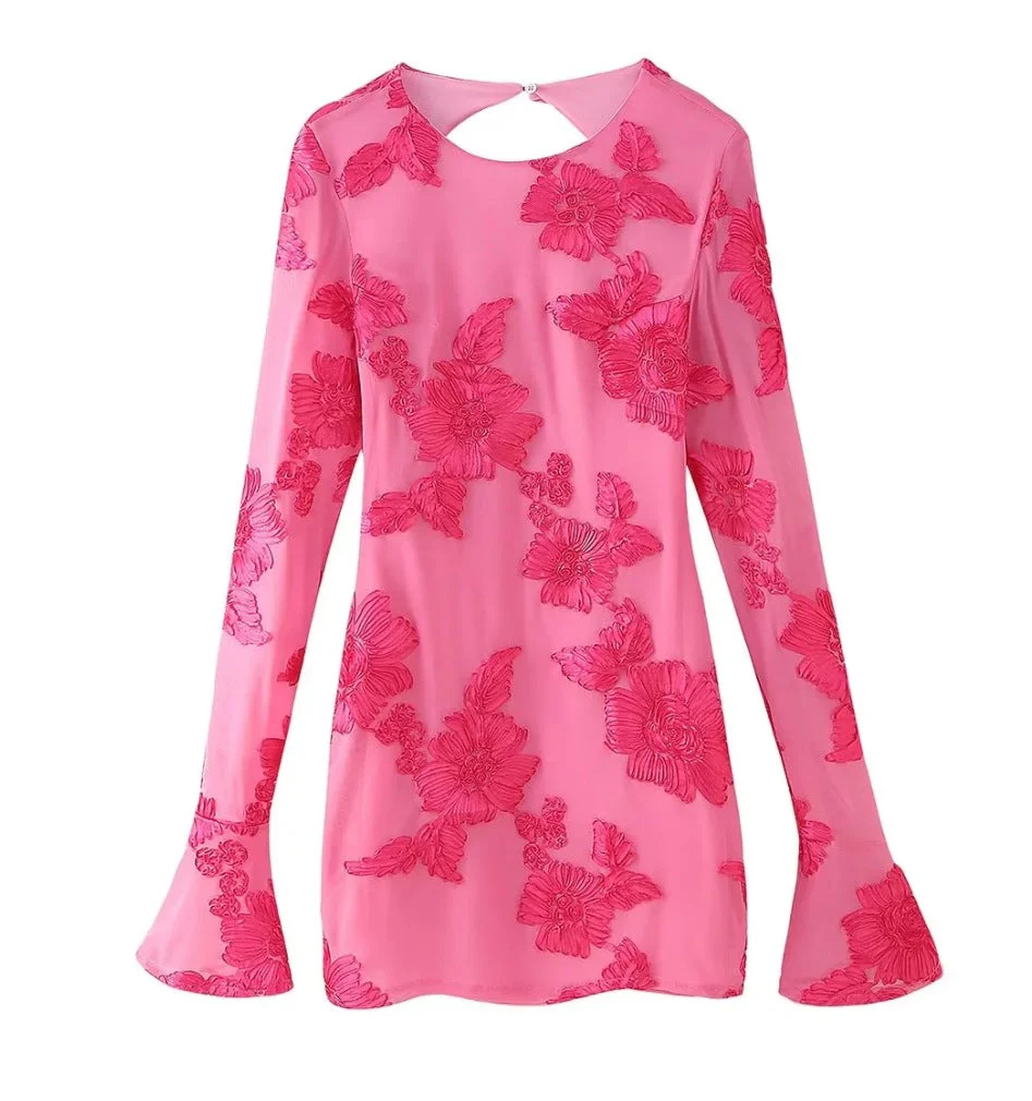 Damen Elegantes und Florales Chiffonoberteil mit Langen Ärmeln Heidi-Mode - Image 6