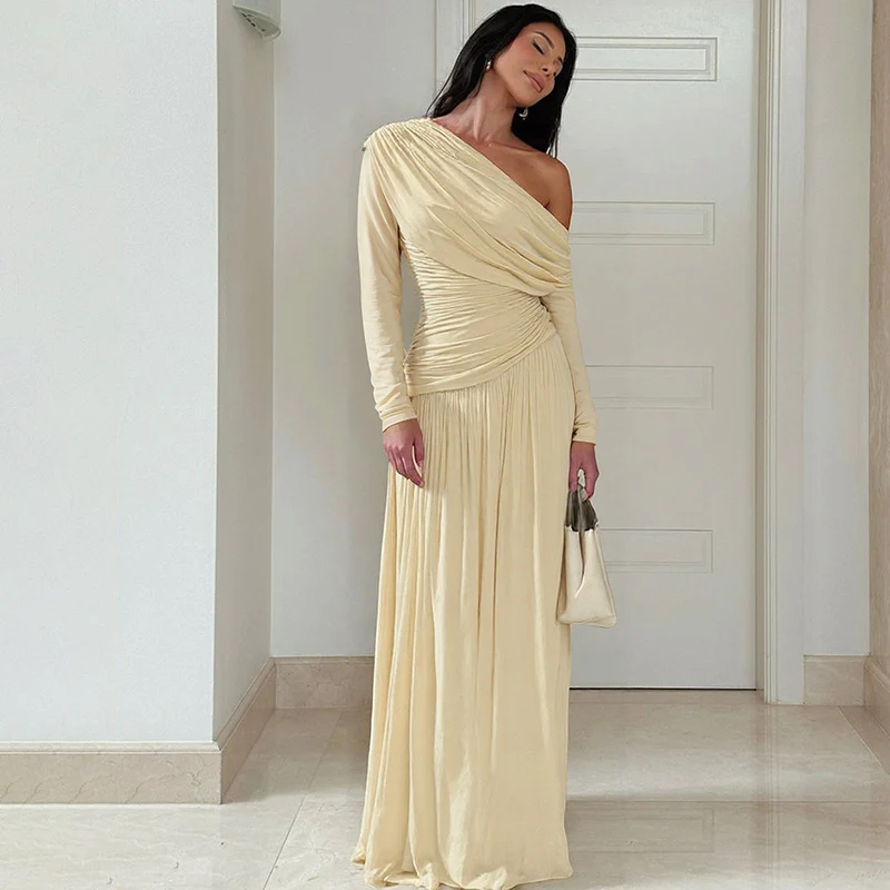 Damen elegantes Wickel-Maxi-Kleid mit asymmetrischem Schnitt Heidi-Mode - Image 2
