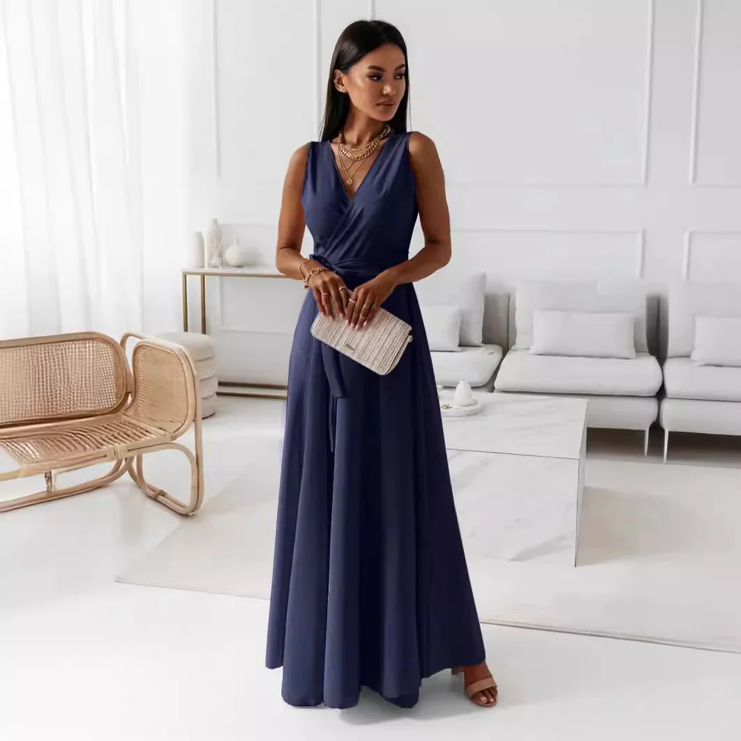 Damen Elegantes Wickel-Minikleid mit tiefem V-Ausschnitt und fließendem Stoff Heidi-Mode - Image 3