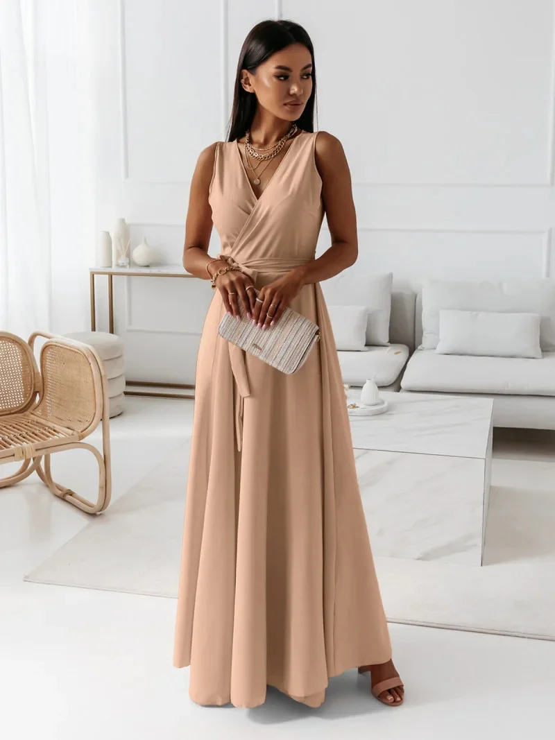Damen Elegantes Wickel-Minikleid mit tiefem V-Ausschnitt und fließendem Stoff Heidi-Mode - Image 6