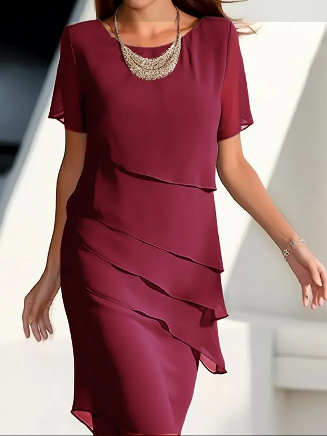 Damen elegantes Wickelkleid mit Schichten Heidi-Mode - Image 8