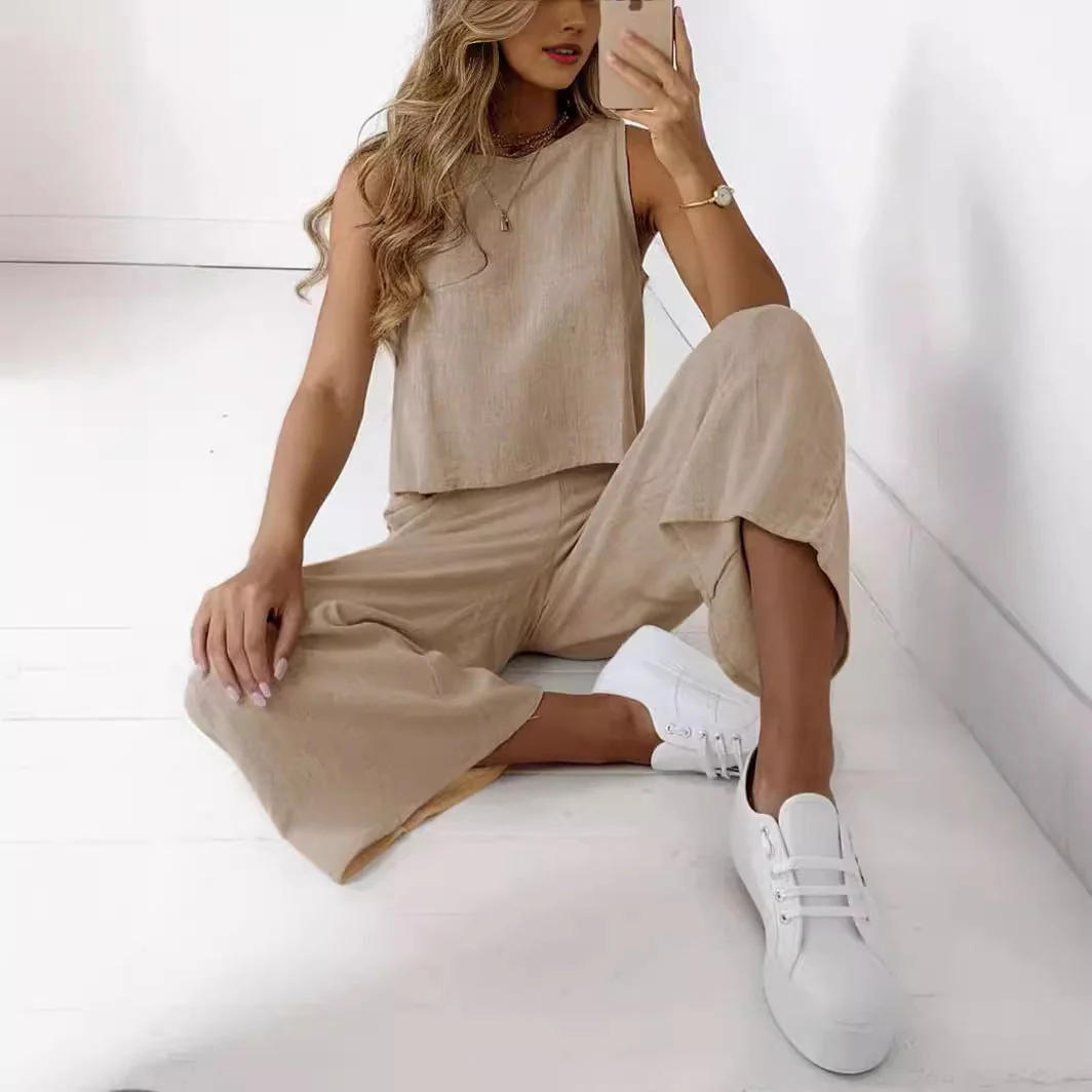 Damen Entspanntes Oberteil und Weite Hose Set Heidi-Mode - Image 4