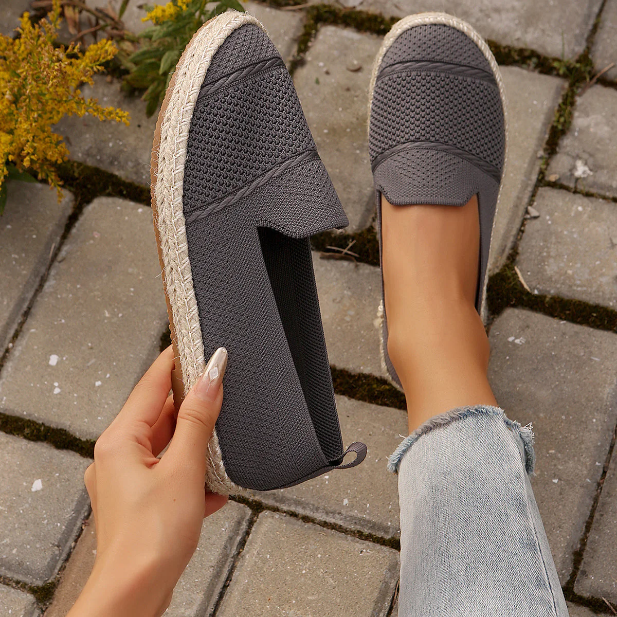 Damen Espadrilles mit Atmungsaktiver Obermaterialstruktur und Bequemer Sohle Heidi-Mode - Image 2