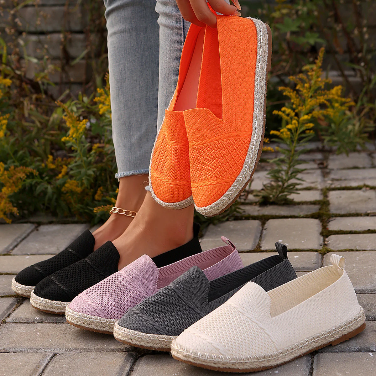 Damen Espadrilles mit Atmungsaktiver Obermaterialstruktur und Bequemer Sohle Heidi-Mode - Image 3