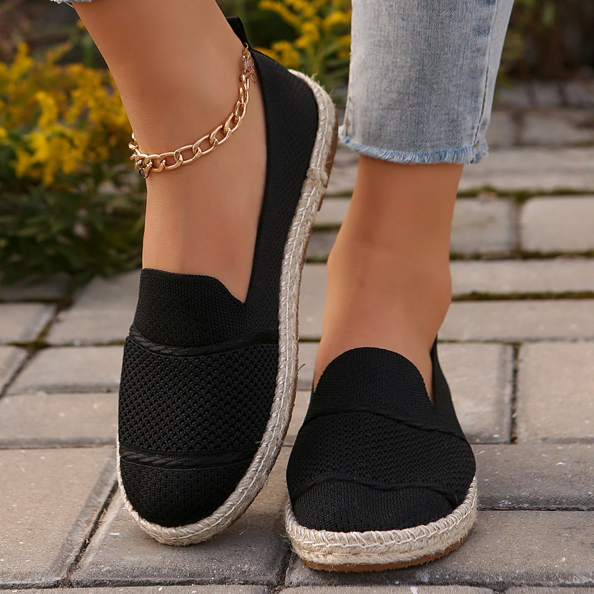 Damen Espadrilles mit Atmungsaktiver Obermaterialstruktur und Bequemer Sohle Heidi-Mode - Image 8