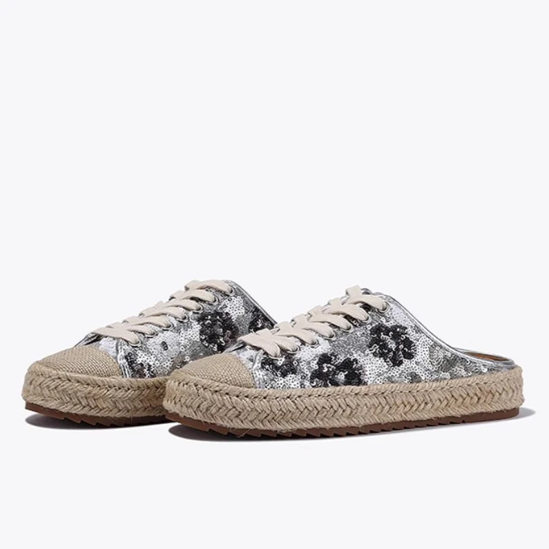 Damen Espadrilles mit glänzenden Pailletten und geflochtenem Jutesohle Heidi Mode - Image 3