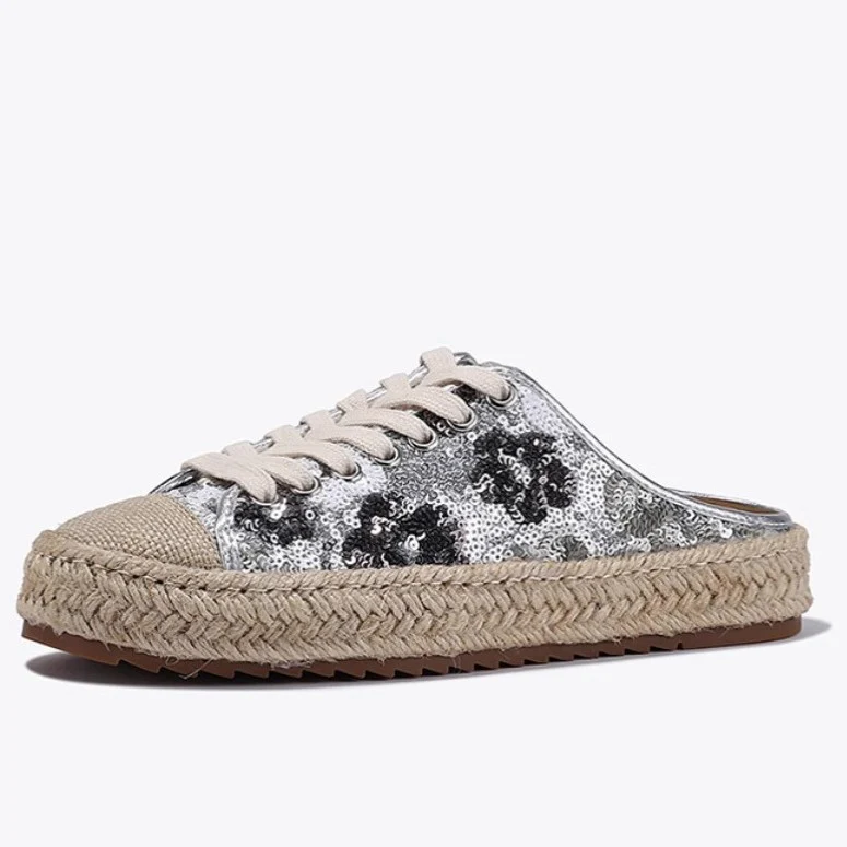 Damen Espadrilles mit glänzenden Pailletten und geflochtenem Jutesohle Heidi Mode - Image 4
