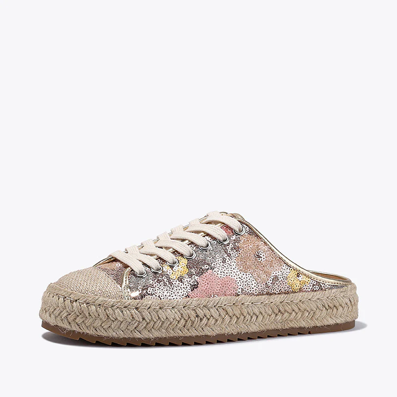 Damen Espadrilles mit glänzenden Pailletten und geflochtenem Jutesohle Heidi Mode - Image 5