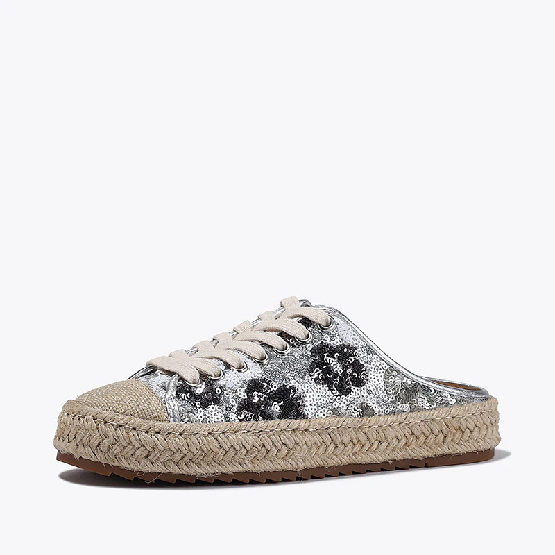 Damen Espadrilles mit glänzenden Pailletten und geflochtenem Jutesohle Heidi Mode - Image 6