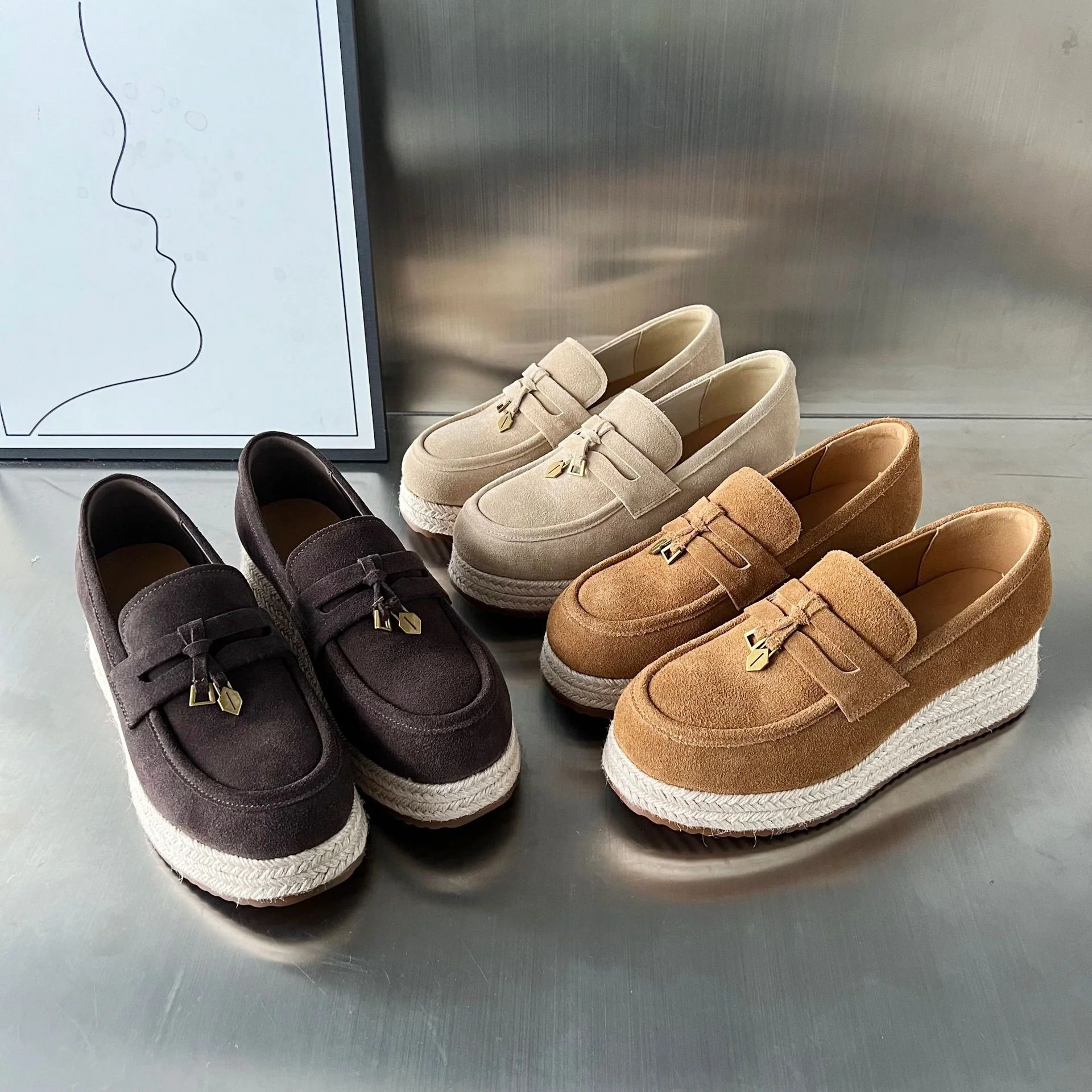 Damen Espadrilles mit modischer Plateausohle von Heidi Mode - Image 4