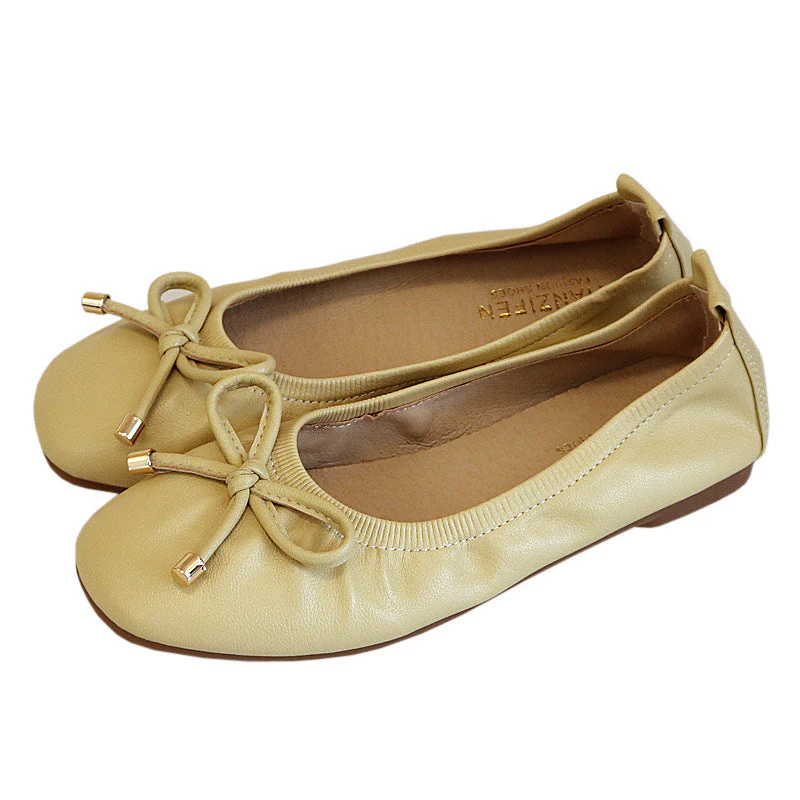 Damen Faltbare Ballerinas mit Schleife und Anti-Rutsch-Sohle Heidi-Mode - Image 4