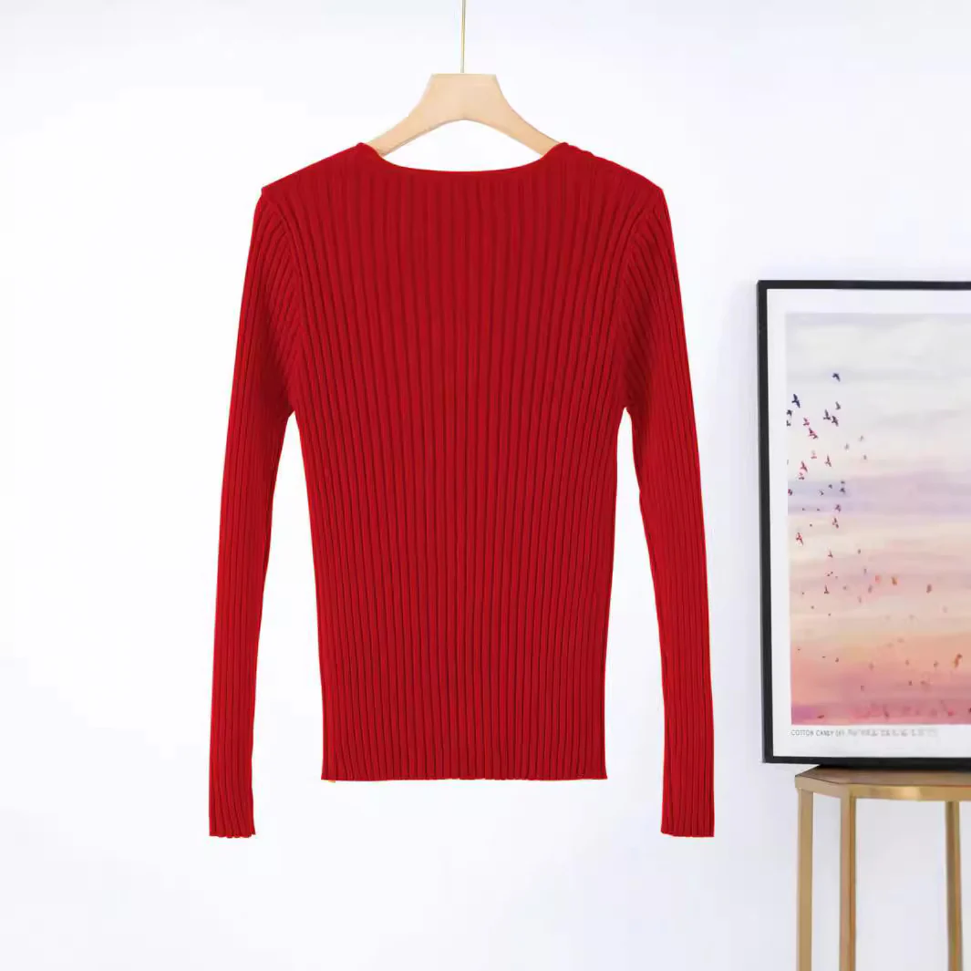 Damen Feinstrickpullover mit V-Ausschnitt und Rippenstruktur Heidi-Mode - Image 4