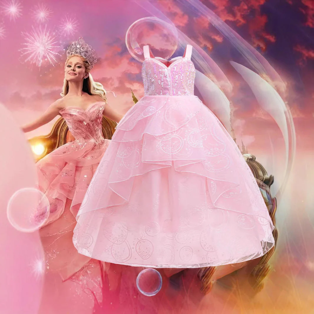 Glinda Cosplay Kleid – Rosa Prinzessinnenballkleid für Mädchen (Hochzeit, Bühne) Heidi-Mode - Image 2