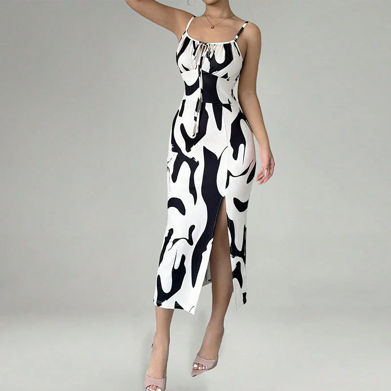 Damen Figurbetonendes Maxikleid mit Verstellbaren Trägern und Raffiniertem Schlitz Heidi-Mode - Image 6
