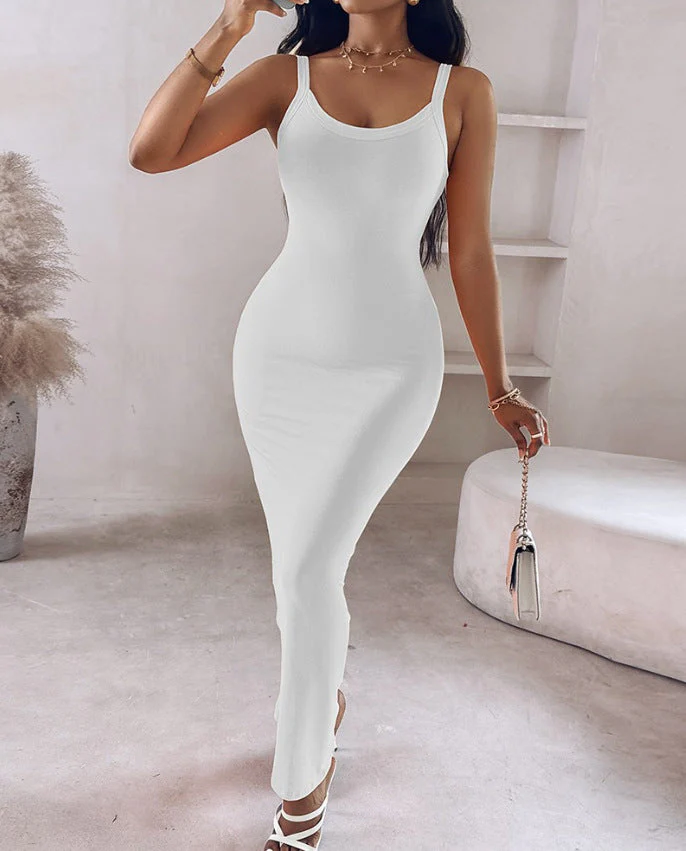 Damen Figurbetontes Maxikleid mit Schmalen Trägern und Raffiniertem Schnitt Heidi-Mode - Image 11