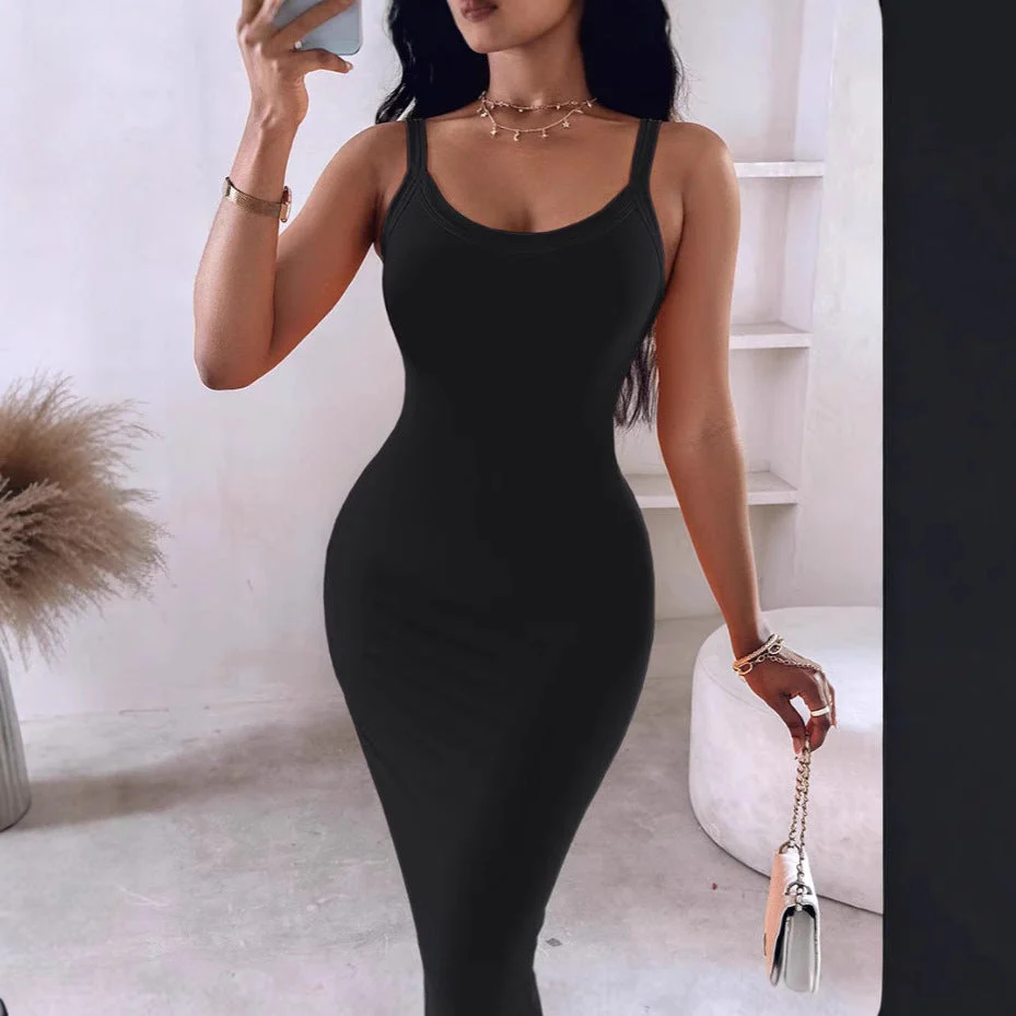 Damen Figurbetontes Maxikleid mit Schmalen Trägern und Raffiniertem Schnitt Heidi-Mode - Image 2