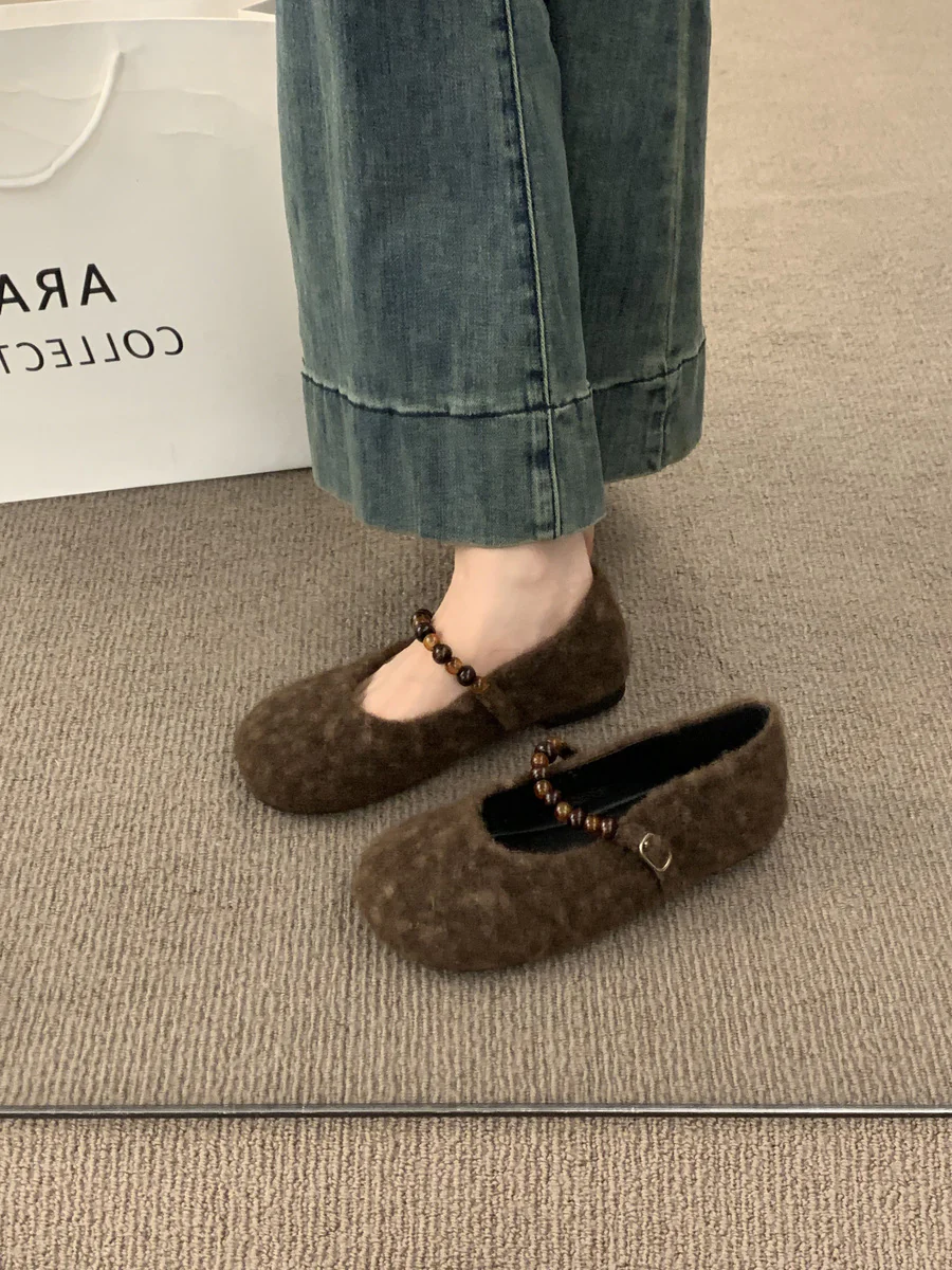 Damen Filz-Ballerinas mit modischer Riemchen-Applikation Heidi Mode - Image 7