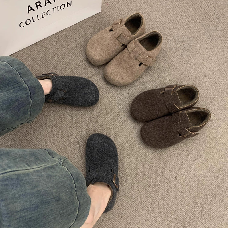Damen Filz Clogs mit modischem Riemchen und bequemem Fußbett Heidi Mode - Image 2